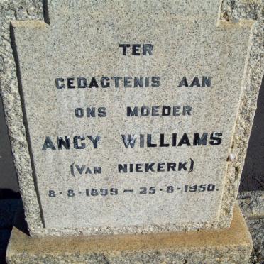 WILLIAMS Ancy nee VAN NIEKERK 1899-1950