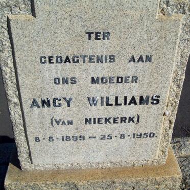 WILLIAMS Ancy nee VAN NIEKERK 1899-1950
