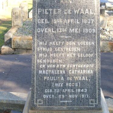 WAAL Pieter, de 1837-1909 &amp; Magdalena Catharina Paulina ROOS 1843-1917