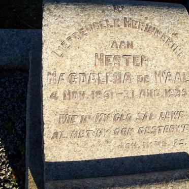 WAAL Hester Magdalena, de 1851-1935