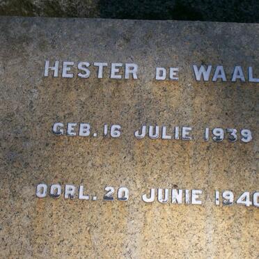 WAAL Hester, de 1939-1940