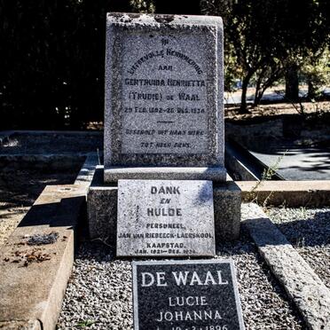 WAAL Gertruida Henrietta, de 1892-1934 :: DE WAAL Lucie Johanna 1896-1990