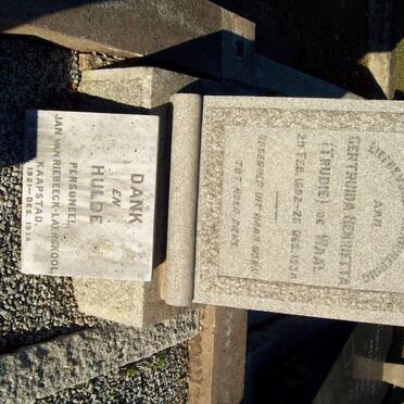 WAAL Gertruida Henrietta, de 1892-1934