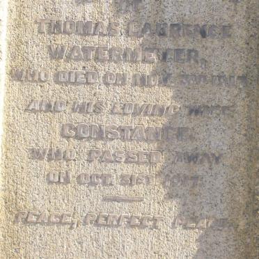 WATERMEYER Thomas Laurence -1917 &amp; Constance -1917