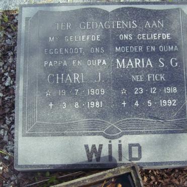 WIID Charl J. 1909-1981 &amp; Maria S.G. FICK 1918-1992