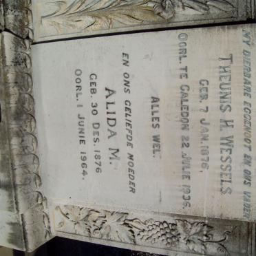 WESSELS Theunis H. 1876-1936 &amp; Alida M. 1876-1964