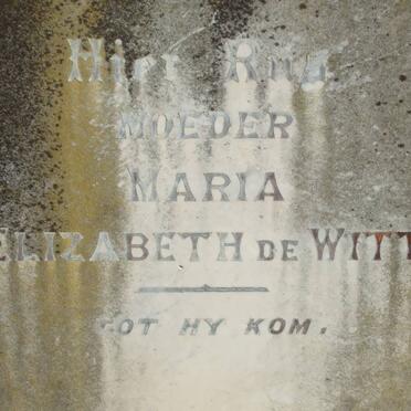 WITT Maria Elizabeth, de