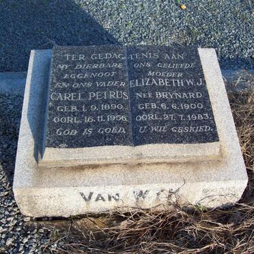 WYK Carel Petrus, van 1890-1956 &amp; Elizabeth W.J. BRYNARD 1900-1983