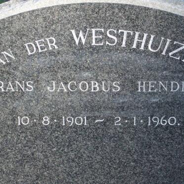 WESTHUIZEN Frans Jacobus Hendrik, van der 1901-1960