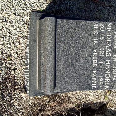 WESTHUIZEN Nicolaas Hendrik, van der 1921-1987