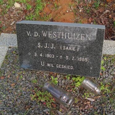 WESTHUIZEN S.J.J., v.d. 1903-1985