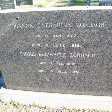 ZONDAGH Dirkie Elizabeth 1889-1974 :: ZONDAGH Johanna Catharina 1907-1966