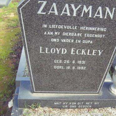 ZAAYMAN Lloyd Eckley 1931-1992