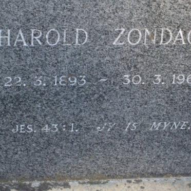 ZONDAGH Harold 1893-1962