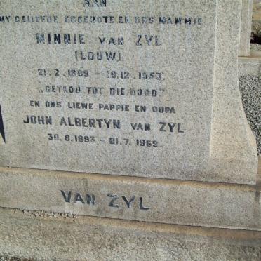 ZYL John Albertyn, van 1893-1969 &amp; Minnie LOUW 1899-1953