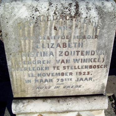 ZOUTENDYK Elizabeth Christina nee VAN WINKEL -1923