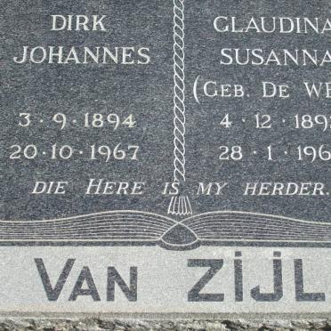 ZIJL Dirk Johannes, van 1894-1967 &amp; Claudina Susanna DE WET 1892-1965
