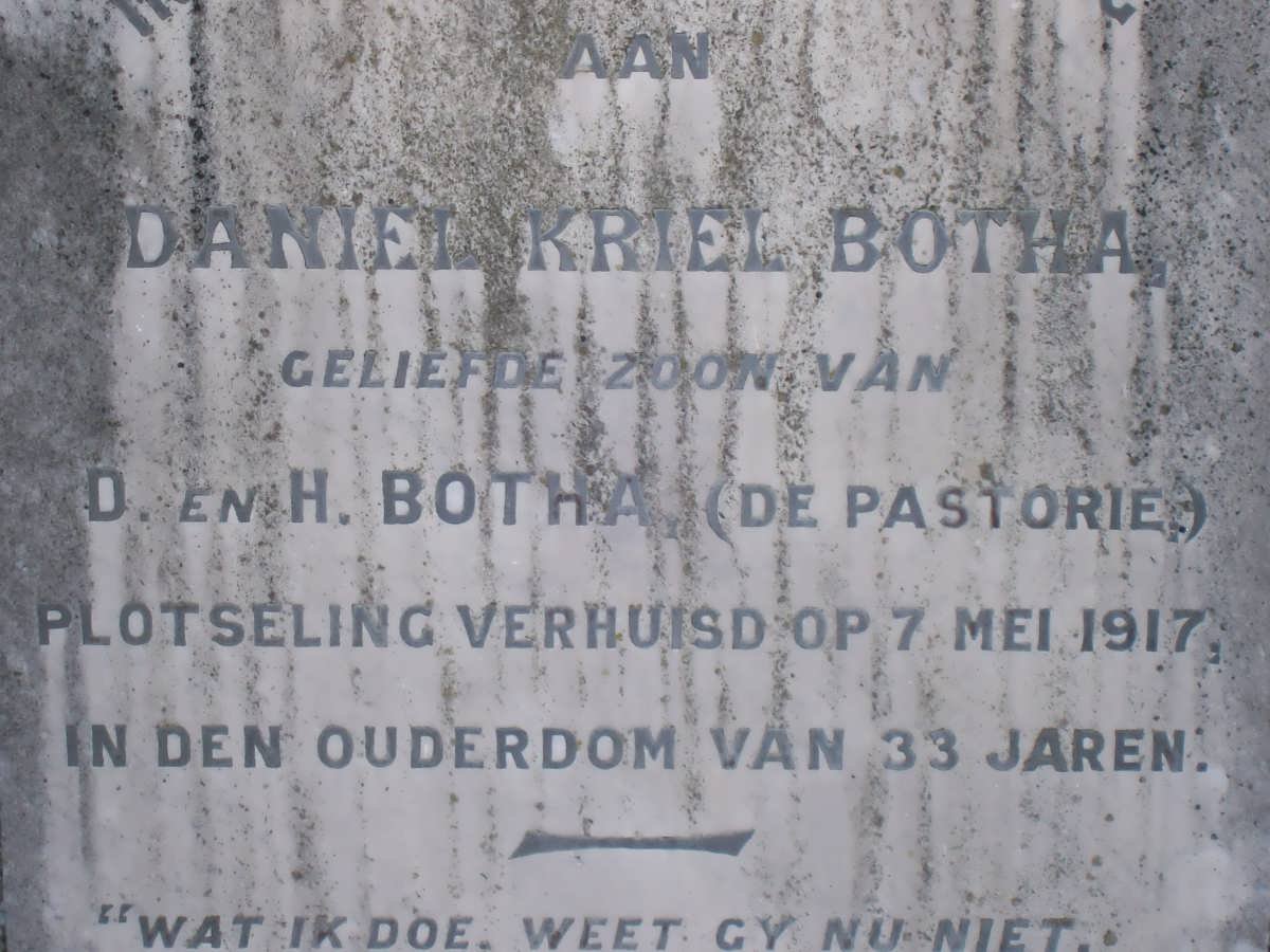 BOTHA Daniel Kriel -1917