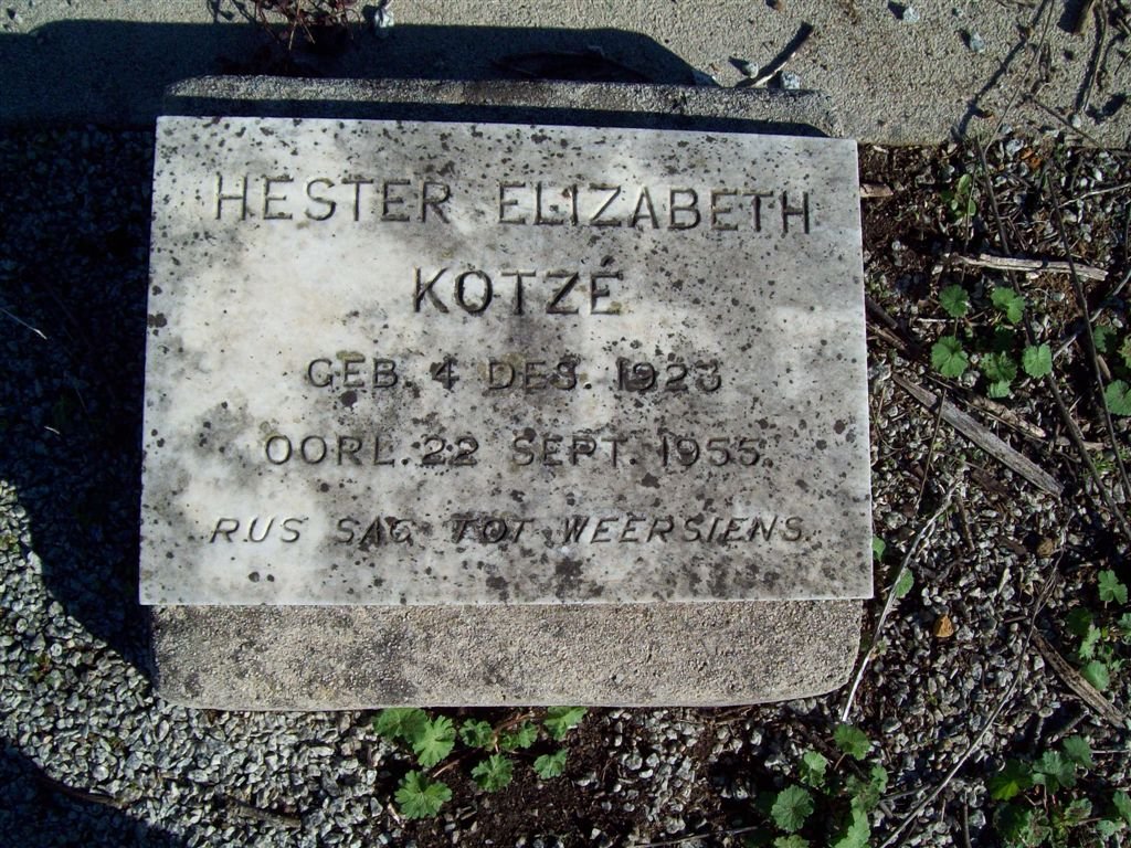 KOTZE Hester Elizabeth 1923-1955