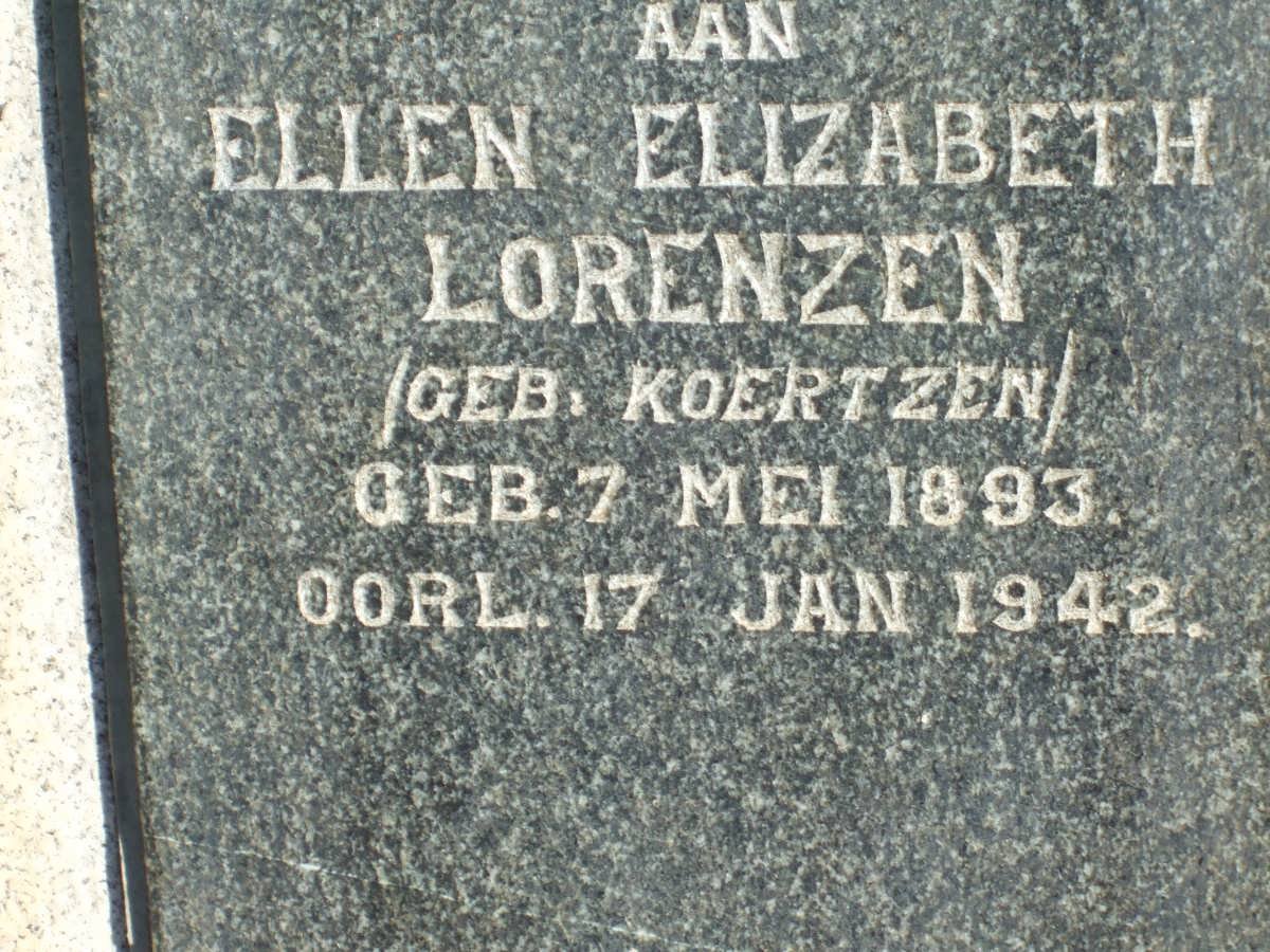 LORENZEN Ellen Elizabeth nee KOERTZEN 1893-1942