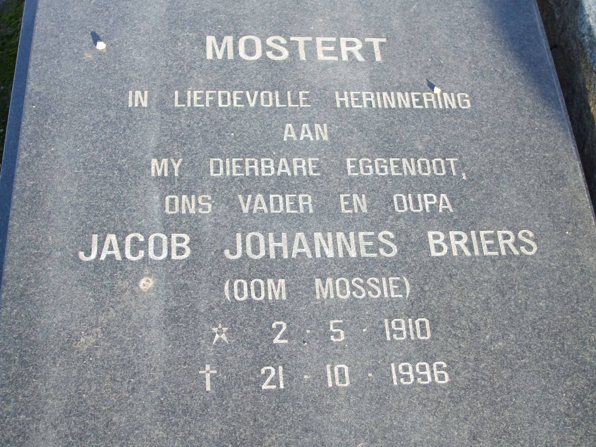 MOSTERT Jacob Johannes Briers 1910-1996