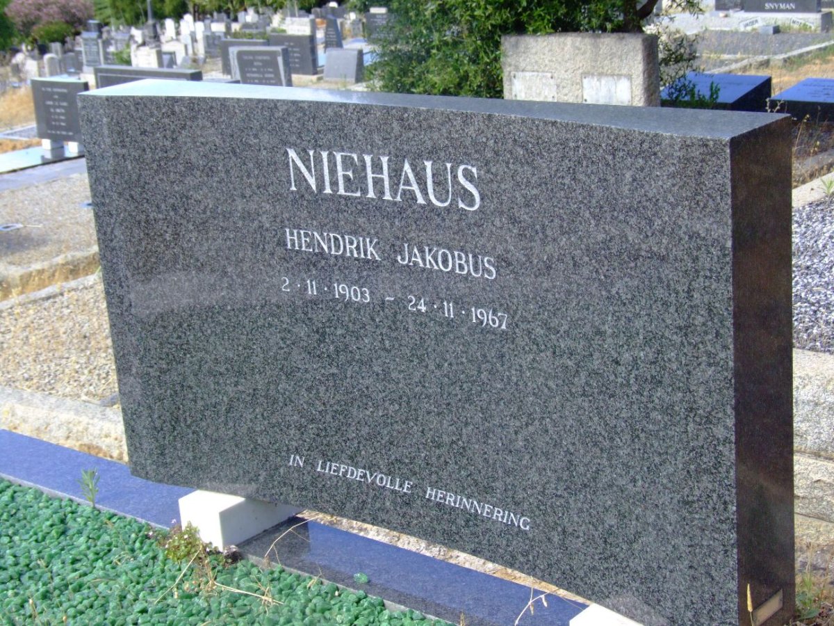 NIEHAUS Hendrik Jakobus 1903-1967