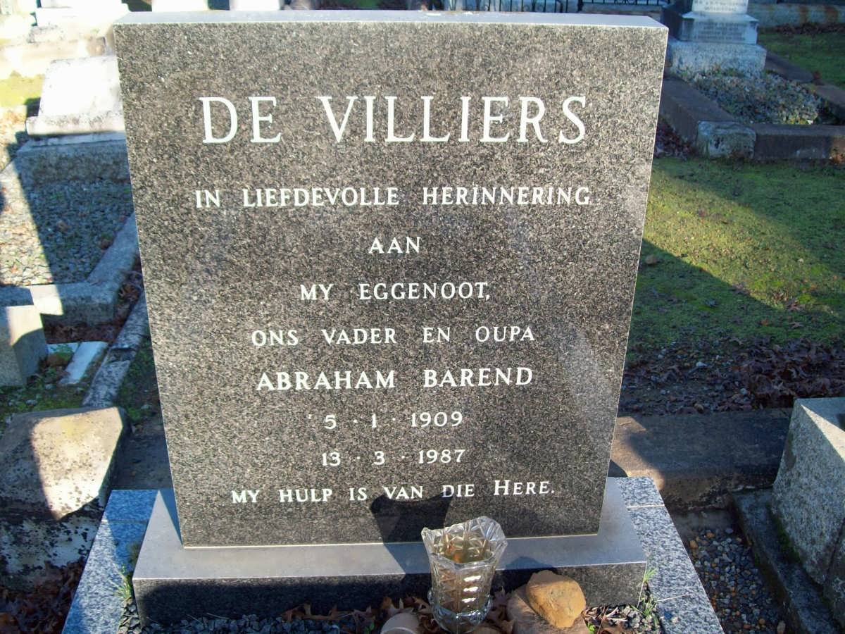 VILLIERS Abraham Barend, de 1909-1987