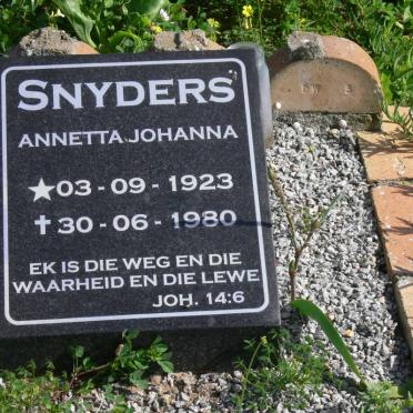 SNYDERS Annetta Johanna 1923-1980