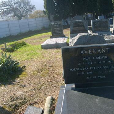 AVENANT Paul Lodewyk 1893-1977 &amp; Magrietha Helena Wilhelmina 1906-1978