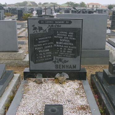 BENHAM Percy James William 1904-1978 &amp; Sophia Margaretha Jurina RAATS 1903-1993