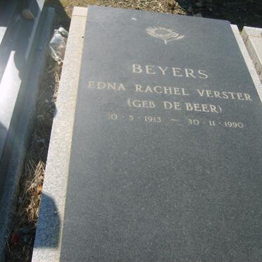 BEYERS Edna Rachel Verster nee DE BEER 1913-1990
