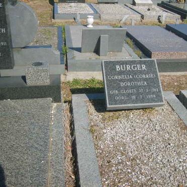 BURGER Cornelia Dorothea nee CLOETE 1911-1984