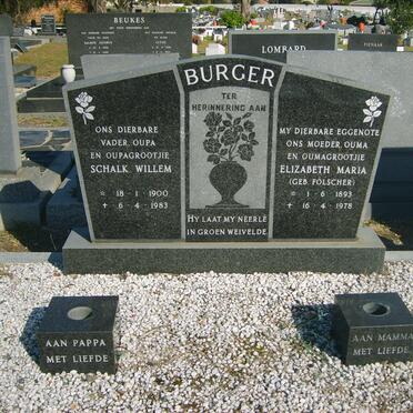 BURGER Schalk Willem 1900-1983 &amp; Elizabeth Maria FOLSCHER 1893-1978