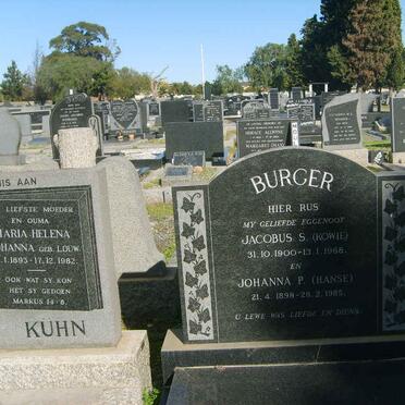 BURGER Jacobus S. 1900-1968 &amp; Johanna P. 1898-1985