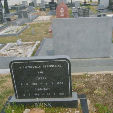 BRINK Carel 1906-1990 &amp; Hannah 1908-1991