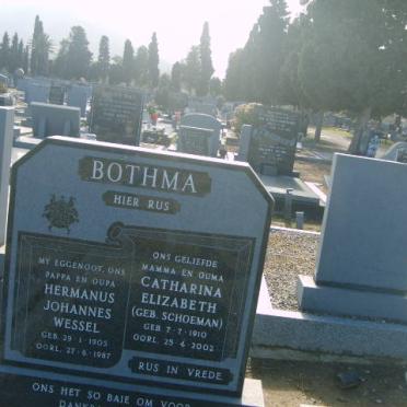 BOTHMA Hermanus Wessel 1905-1987 &amp; Catharina Elizabeth SCHOEMAN 1910-2002