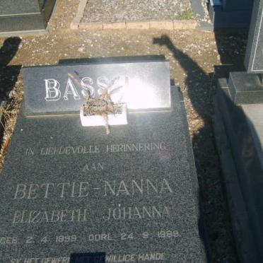 BASSON Elizabeth Johanna 1899-1989