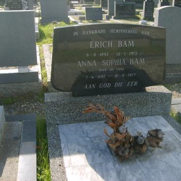 BAM Erich 1892-1972 &amp; Anna Sophia  DE VOS 1897-1977