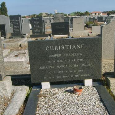 CHRISTIANE Casper Frederick 1886-1968 &amp; Johanna Margaretha Jacoba 1892-1969