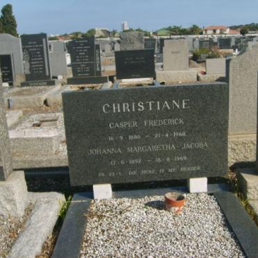CHRISTIANE Casper Frederick 1886-1968 &amp; Johanna Margaretha Jacoba 1892-1969