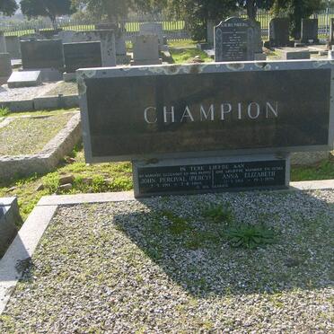 CHAMPION John Percival 1911-1969 &amp; Anna Elizabeth 1914-1979