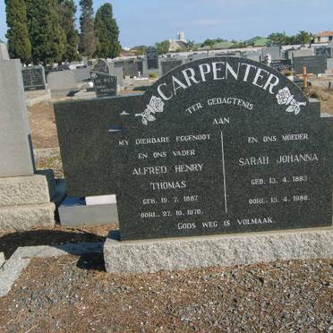 CARPENTER Alfred Henry Thomas 1887-1970 &amp; Sarah Johanna 1893-1986
