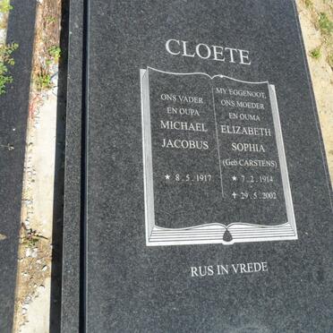 CLOETE Michael Jacobus 1917- &amp; Elizabeth Sophia CARSTENS 1914-2002