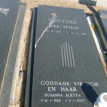 COETZEE Dirk Petrus 1917-1984 &amp; Susanna Aletta 1922-2007
