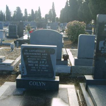 COLYN Nellis J.P.J. nee DE JONGH 1903-1989