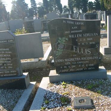 ELLIS Willem Adriaan 1909-1978 &amp; Emma Magrietha Magdalena VAN GREUNEN 1911-1981