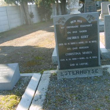 ESTERHUYSE Jacobus Gert 1901-1970 &amp; Christina Maria 1906-1993