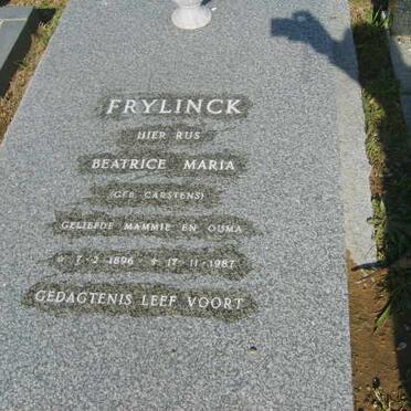 FRYLINCK Beatrice Maria nee CARSTENS 1896-1987