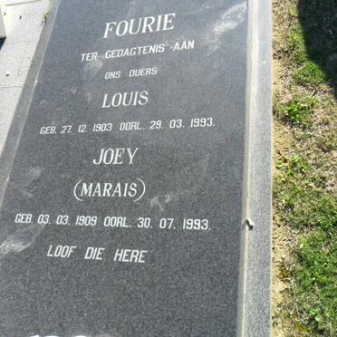 FOURIE Louis 1903-1993 &amp; Joey MARAIS 1909-1993