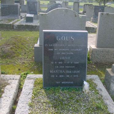GOUS Tienie 1912-1968 &amp; Martha LOUW 1918-1974